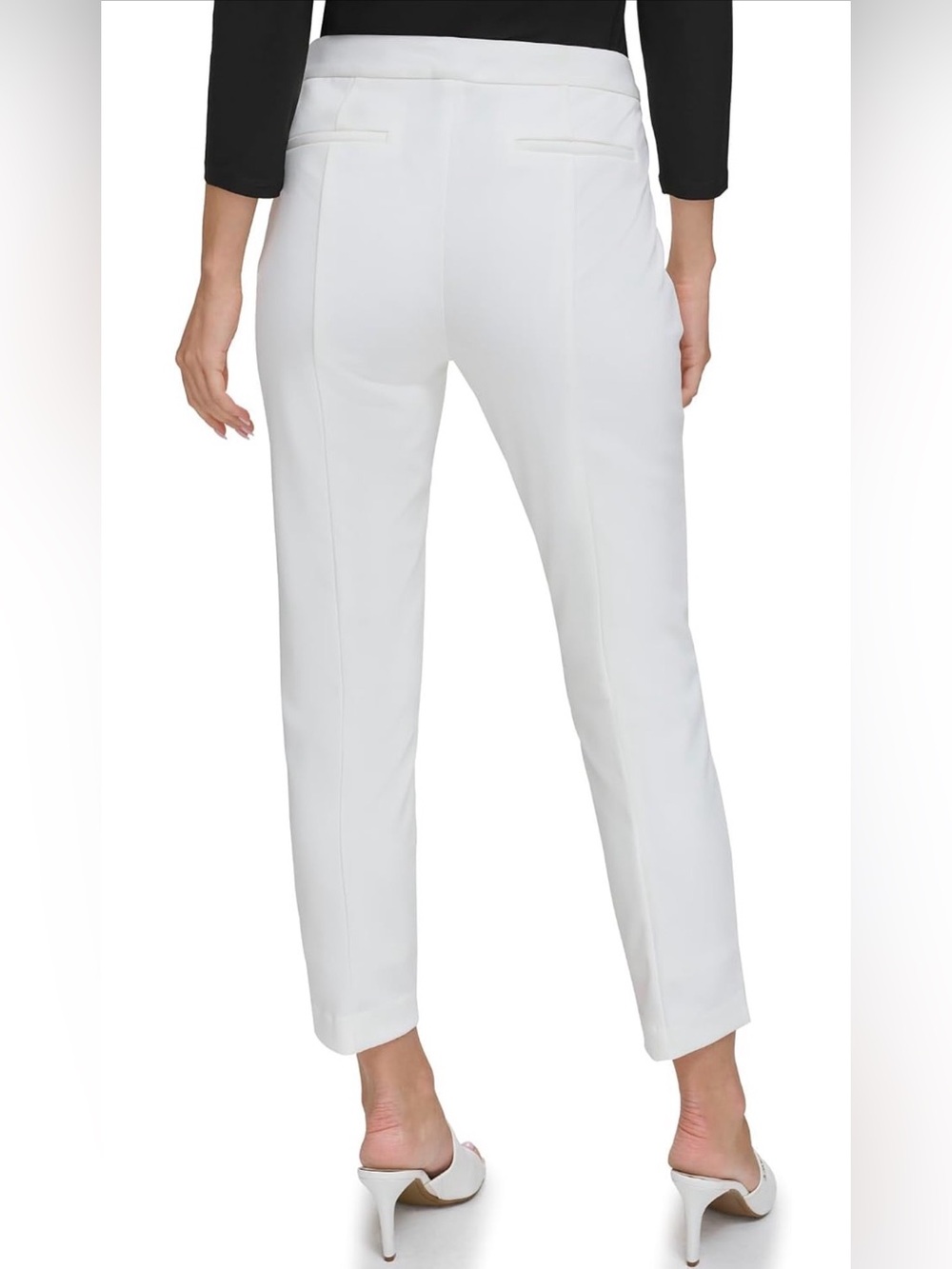 DKNY Classic White Tailored Ankle Pants - Women's